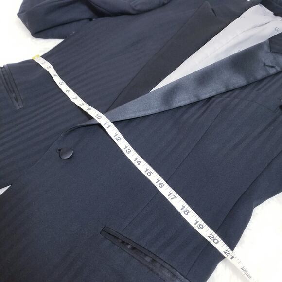 Christian Dior Blazer Men 44L Striped Peak Lapel Tuxedo Blazer - Picture 8 of 14